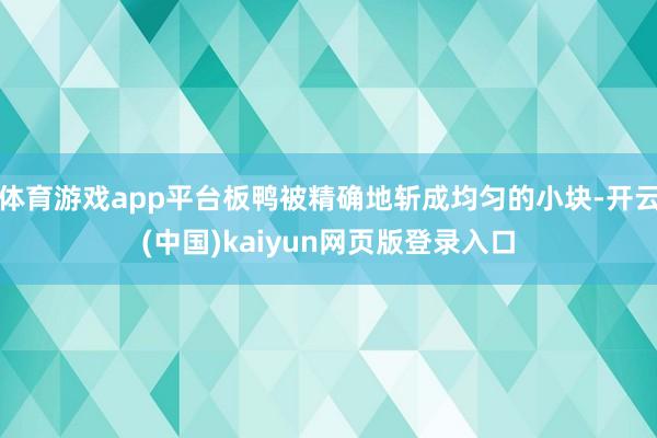 体育游戏app平台板鸭被精确地斩成均匀的小块-开云(中国)kaiyun网页版登录入口