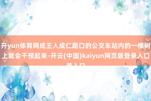 开yun体育网成王人成仁路口的公交车站内的一棵树上就会干预起来-开云(中国)kaiyun网页版登录入口