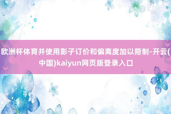 欧洲杯体育并使用影子订价和偏离度加以箝制-开云(中国)kaiyun网页版登录入口