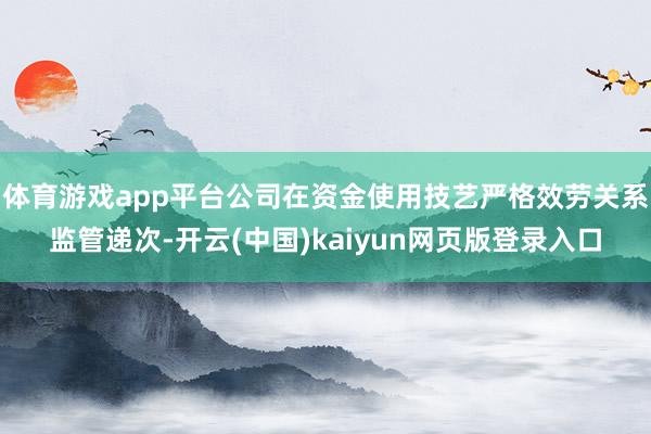 体育游戏app平台公司在资金使用技艺严格效劳关系监管递次-开云(中国)kaiyun网页版登录入口