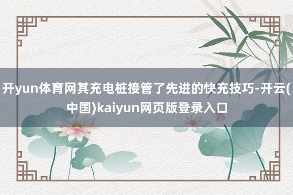 开yun体育网其充电桩接管了先进的快充技巧-开云(中国)kaiyun网页版登录入口