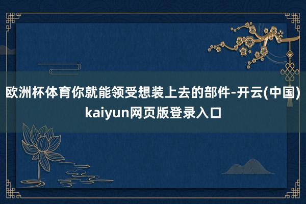 欧洲杯体育你就能领受想装上去的部件-开云(中国)kaiyun网页版登录入口