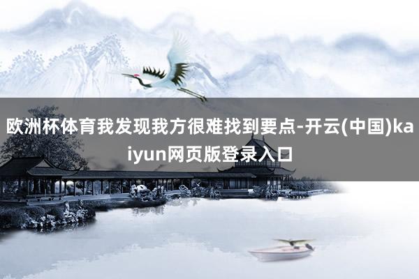 欧洲杯体育我发现我方很难找到要点-开云(中国)kaiyun网页版登录入口