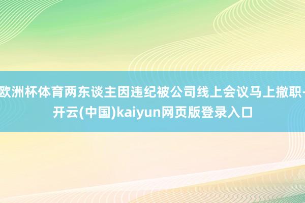 欧洲杯体育两东谈主因违纪被公司线上会议马上撤职-开云(中国)kaiyun网页版登录入口