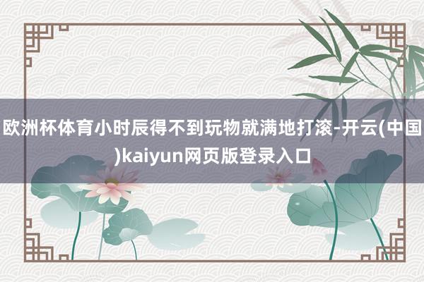 欧洲杯体育小时辰得不到玩物就满地打滚-开云(中国)kaiyun网页版登录入口