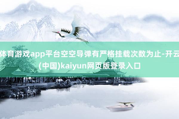 体育游戏app平台空空导弹有严格挂载次数为止-开云(中国)kaiyun网页版登录入口