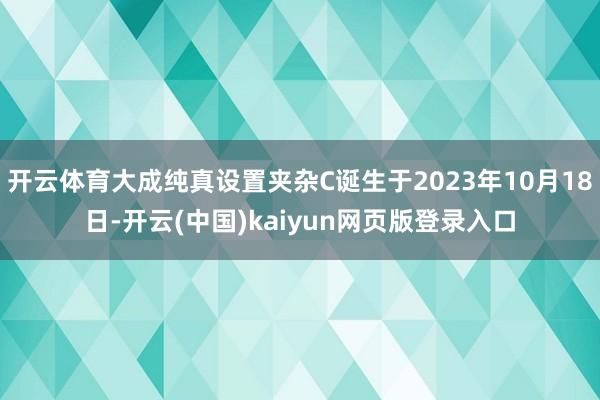 开云体育大成纯真设置夹杂C诞生于2023年10月18日-开云(中国)kaiyun网页版登录入口